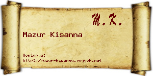 Mazur Kisanna névjegykártya